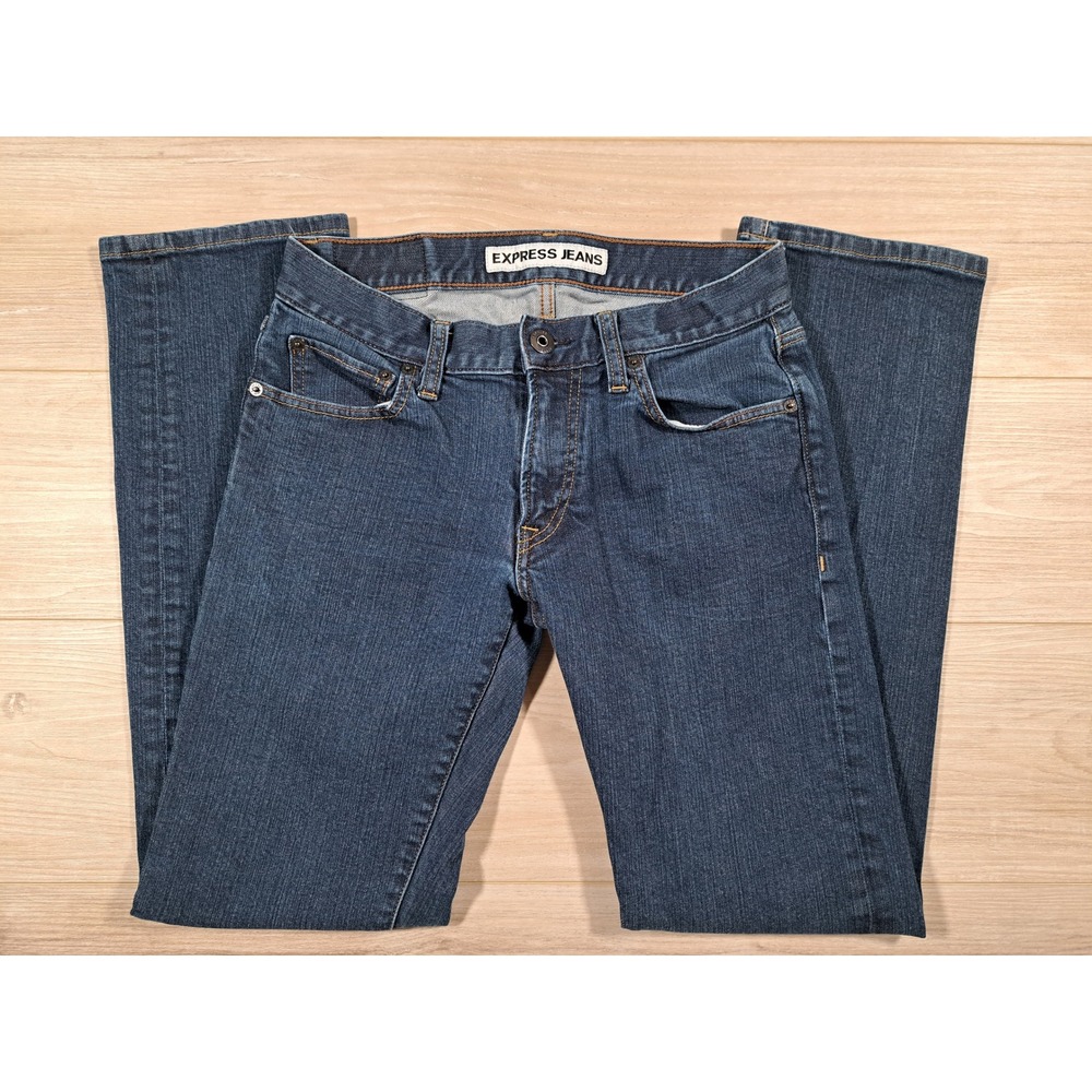 Express Rocco Slim Fit Straight Leg Jeans Mens 28x32 Dark Blue Denim ACT 29 x 30